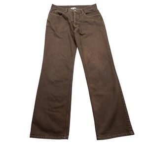 James Perse Standard Mens Brown Straight Leg Button Fly Jeans Sz 33 Fits 31"